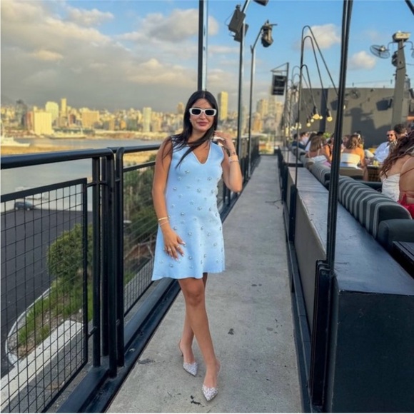 Zara BEADED JEWEL KNIT MINI DRESS - Picture 4 of 11